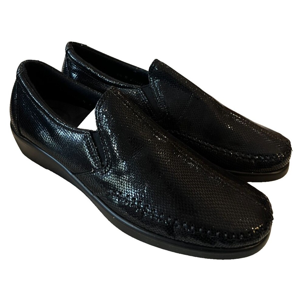 SAS Dream Comfort Loafers Shoes Size 9.5 N Narrow $157 Black Snake NEW in Box - Picture 4 of 16